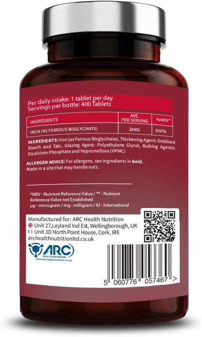 Gentle Iron Bisglycinate 28mg 400 Tablets