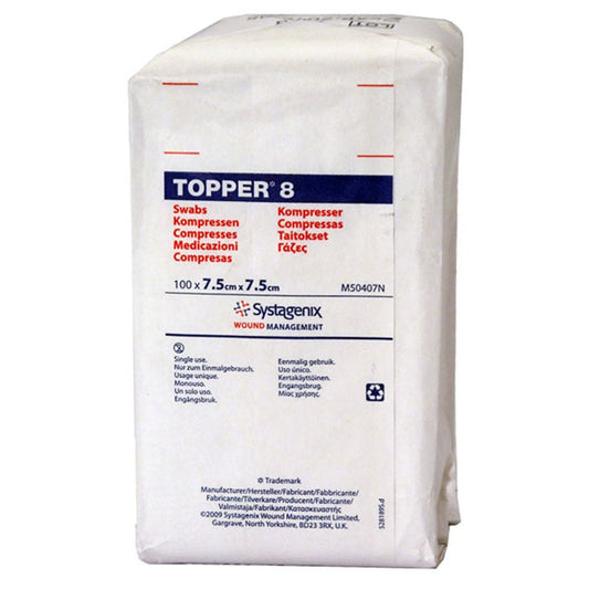 Topper 8 Gauze Swab | 10 x 10cm | Pack of 100