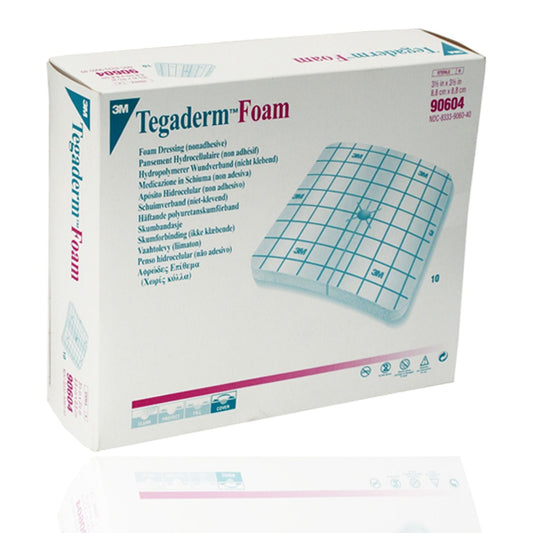 3M Tegaderm Foam Dressing | Square | 10 x 10cm | Pack of 10