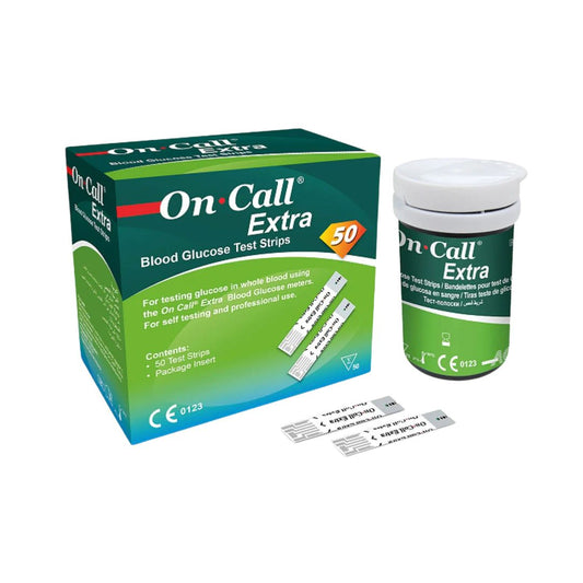 On Call Extra Blood Glucose Test Strips - Qty50