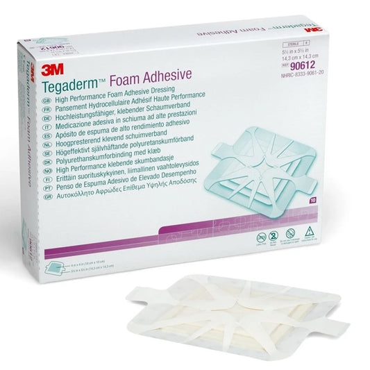 3M Tegaderm Foam Adhesive Dressing | Heel | 13.9 x 13.9cm | Pack of 5