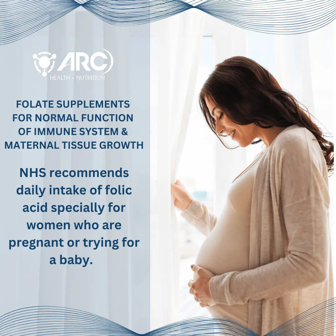 Folic Acid Vitamin B9 400mcg 120 Tablets - Arc Health Nutrition UK Ltd 