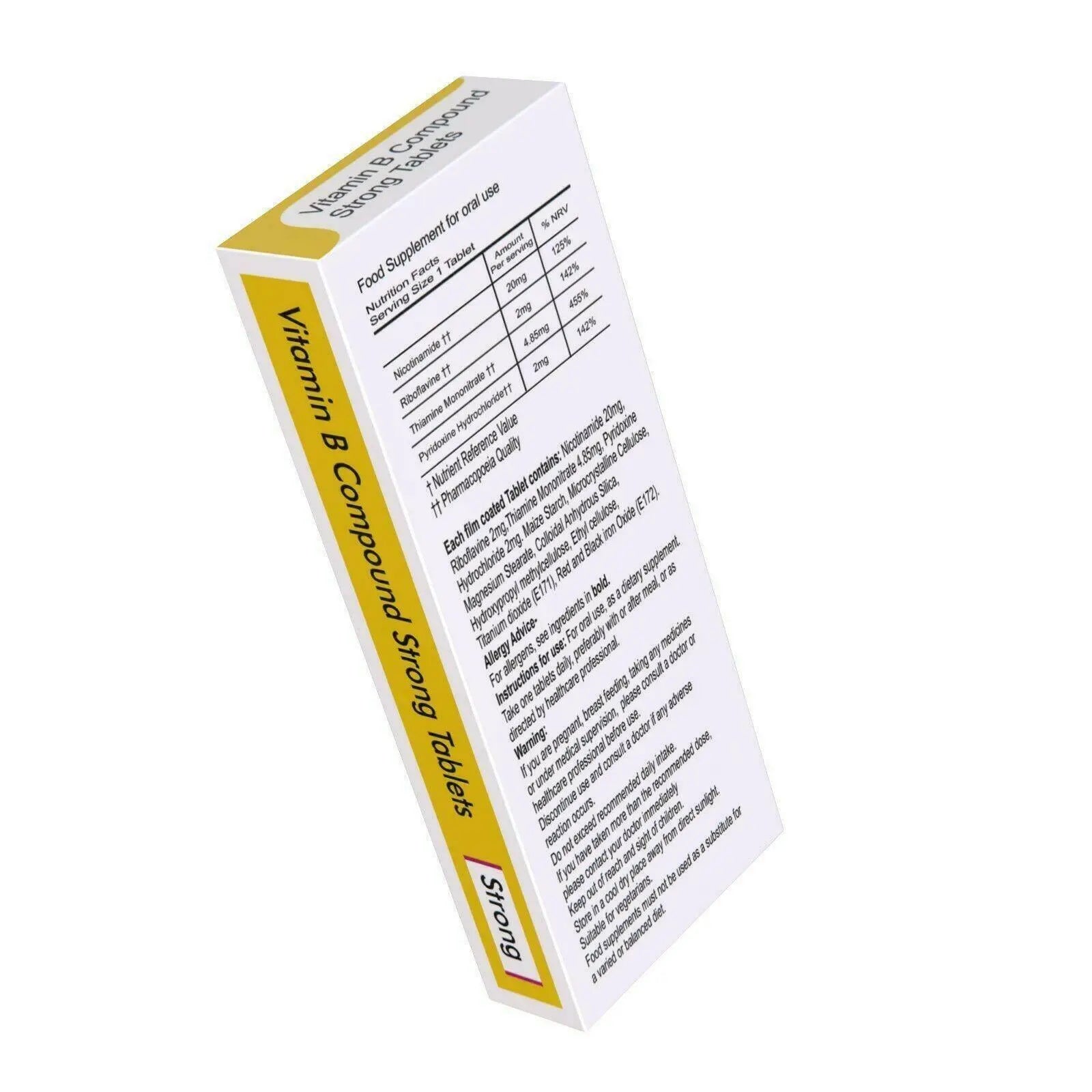 Vitamin B Compound Strong 28 tablets pack vitamin B1,B2,B6,B12 - Arc Health Nutrition UK Ltd 