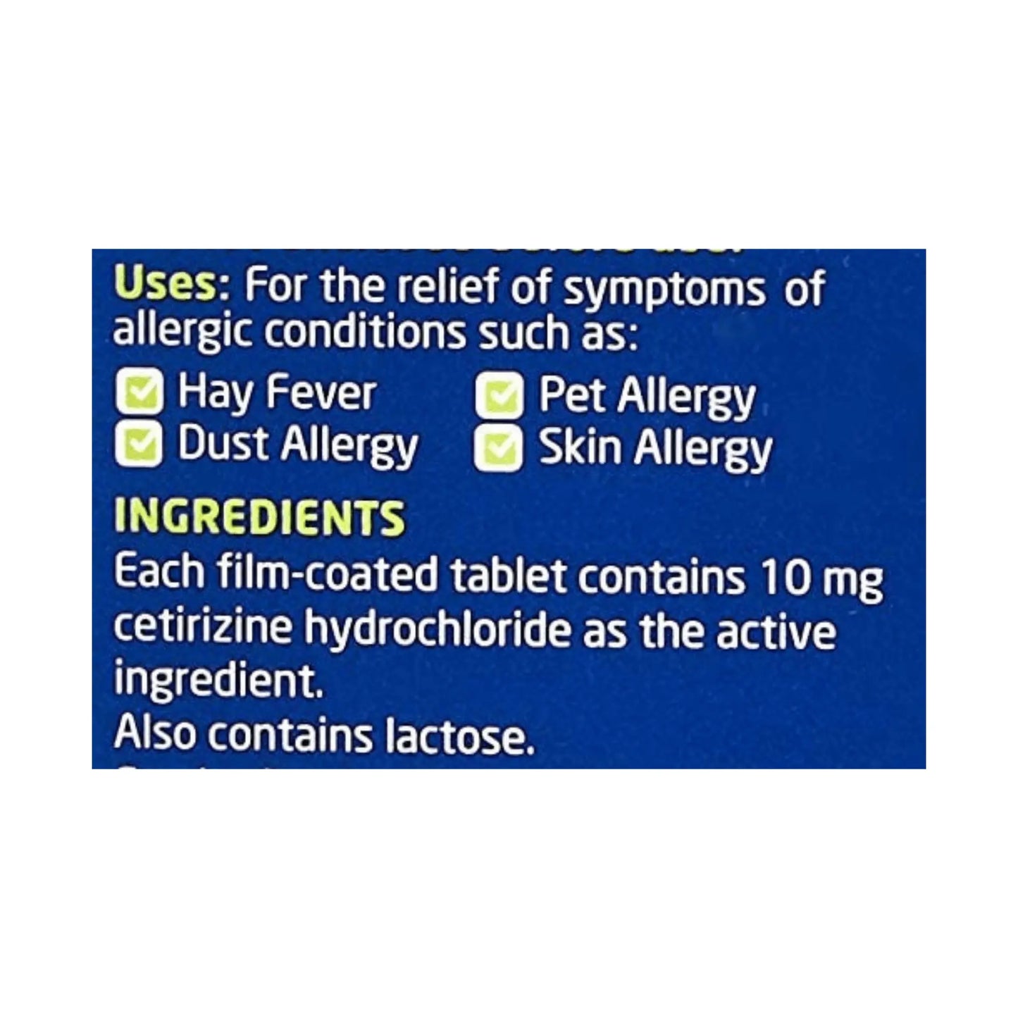 Allacan Cetirizine Hayfever and Allergy Tablets 30 - Arc Health Nutrition UK Ltd 