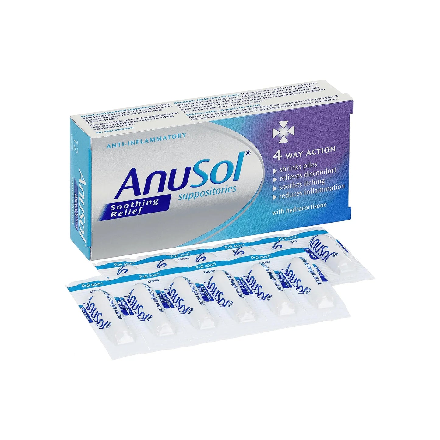 Anusol Suppositories 12 Soothing Relief - Arc Health Nutrition UK Ltd 