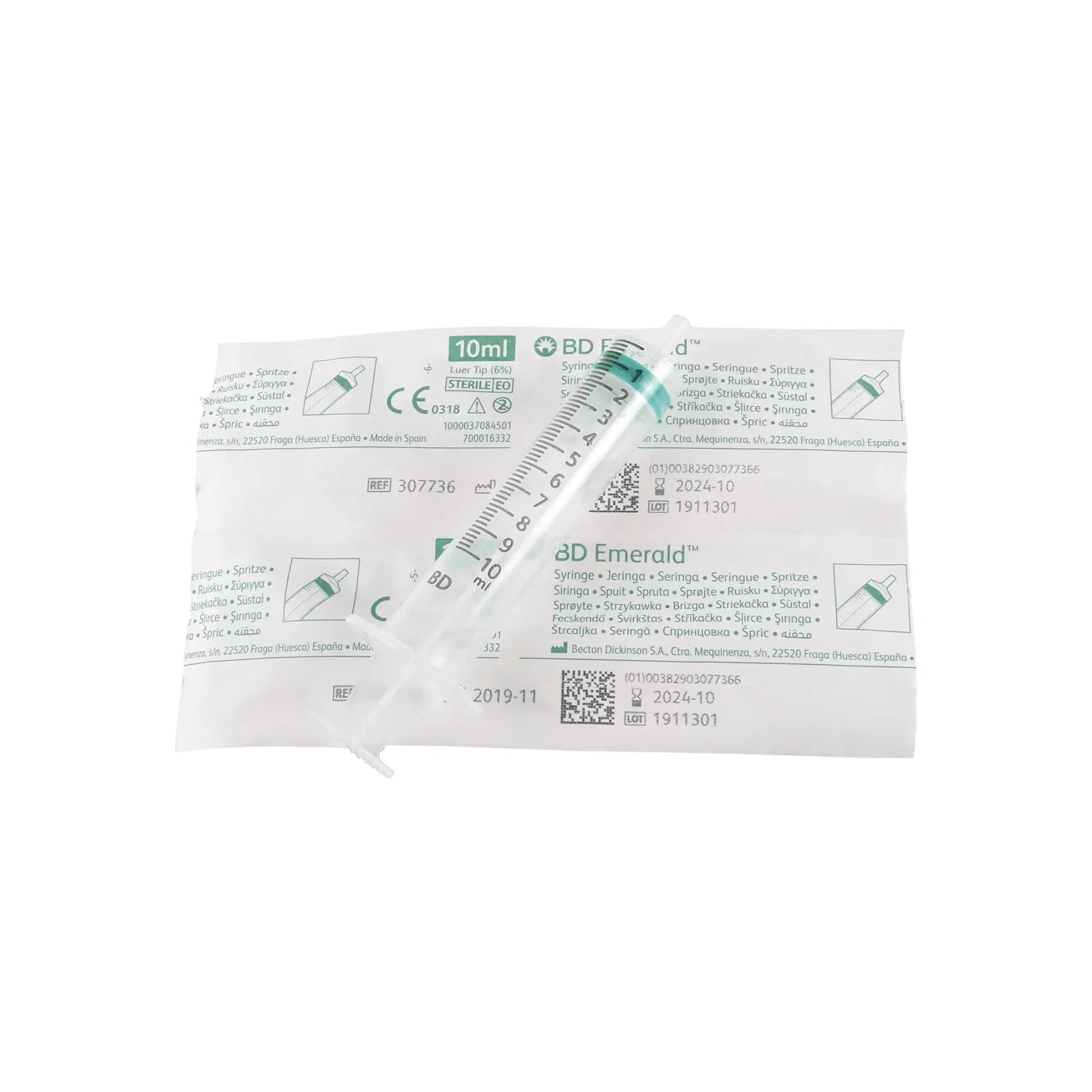 BD Emerald 10mL Luer Slip 100 Syringe - Arc Health Nutrition UK Ltd 