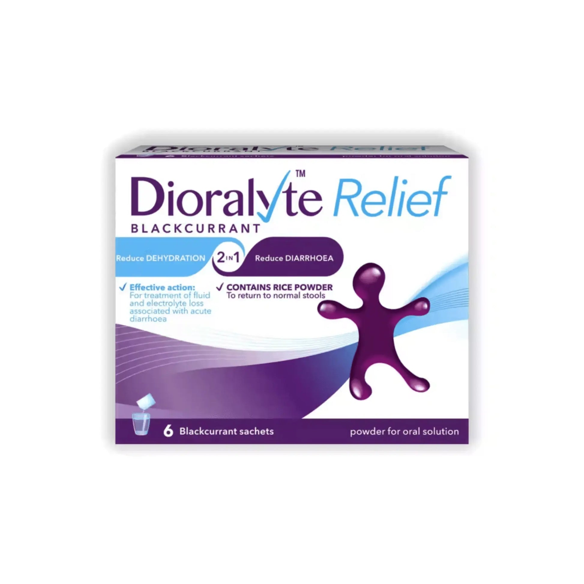 Dioralyte Blackcurrant Medication 6 Sachets - Arc Health Nutrition UK Ltd 