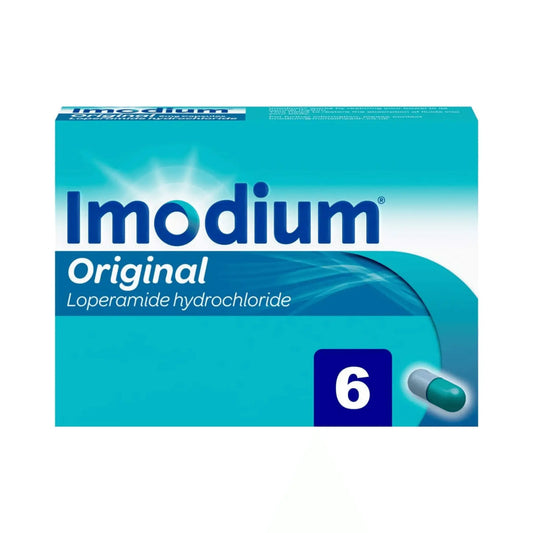 Imodium Original 2mg Loperamide 6 Capsules - Arc Health Nutrition UK Ltd 