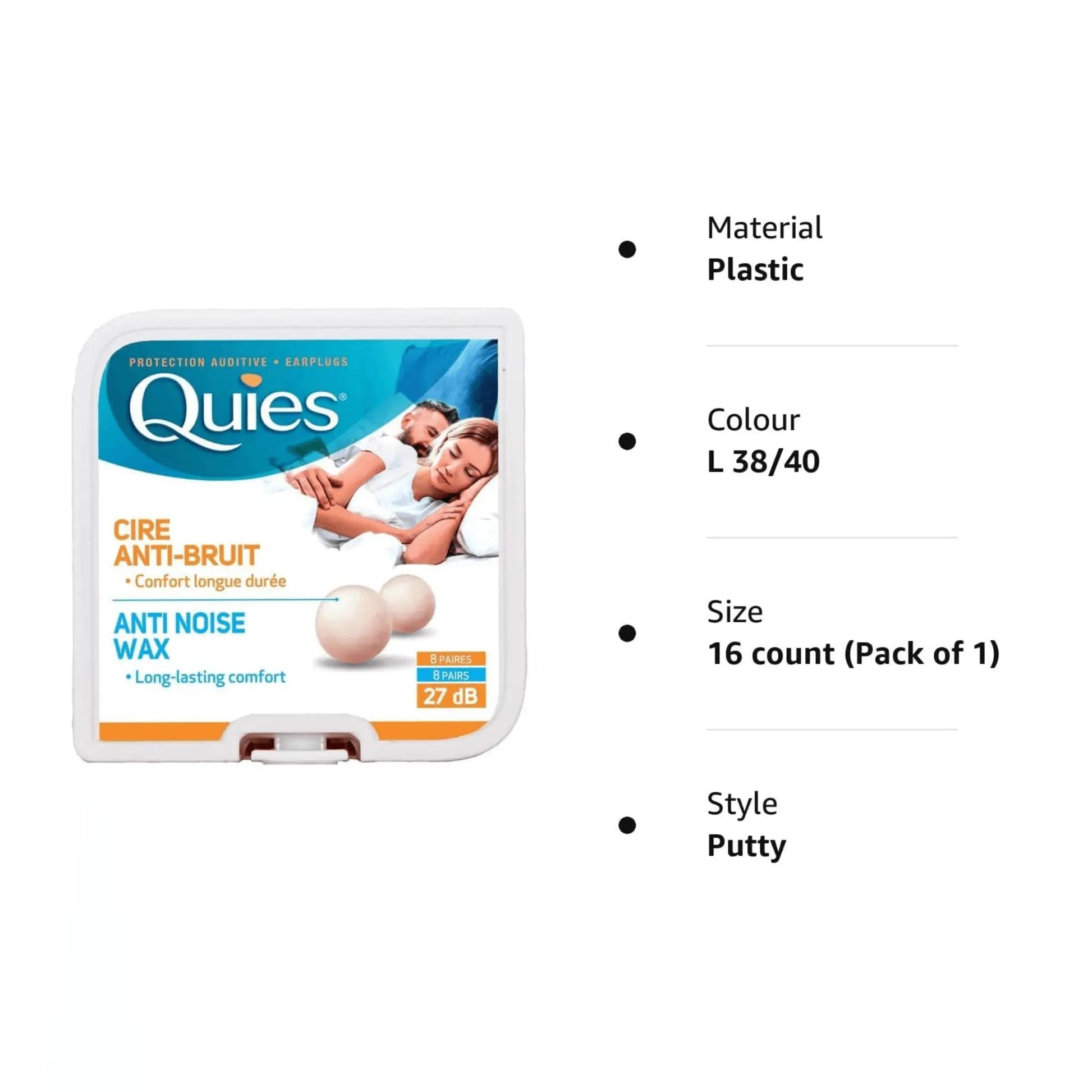 Quies Natural Wax 8-Pairs Earplug - Arc Health Nutrition UK Ltd 
