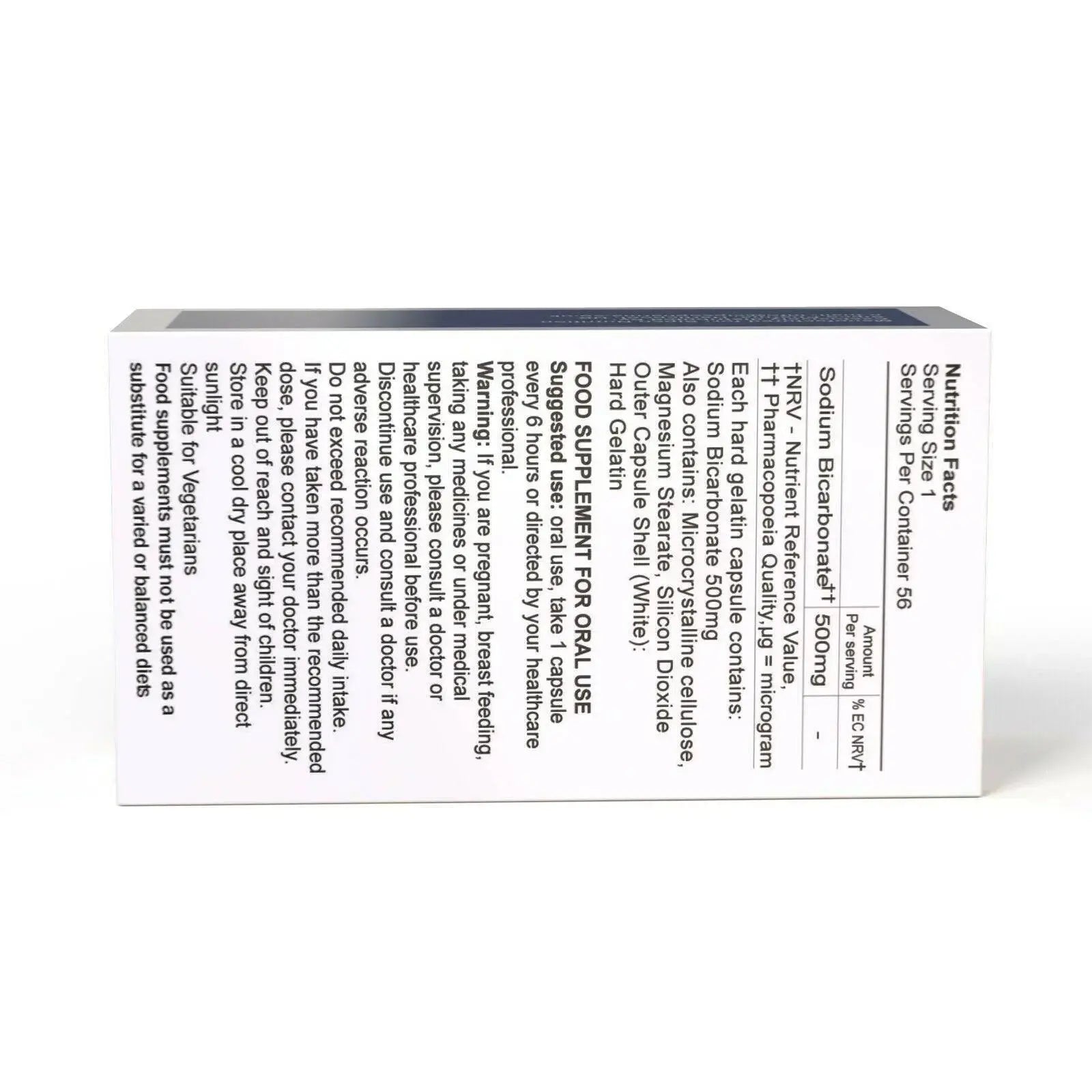 Sodium bicarbonate 500mg 100 capsulesÂ FOOD SUPPLEMENT - Arc Health Nutrition UK Ltd 