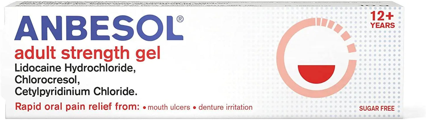 Anbesol Adult Strength Gel, 10 Gram - Arc Health Nutrition UK Ltd 