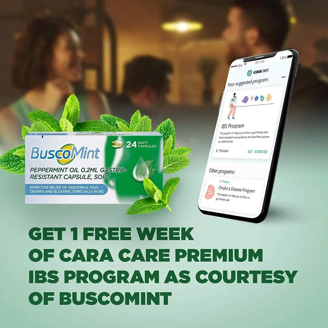 Buscopan Buscomint 0.2ml Peppermint oil 24 soft Capsules - Arc Health Nutrition UK Ltd 