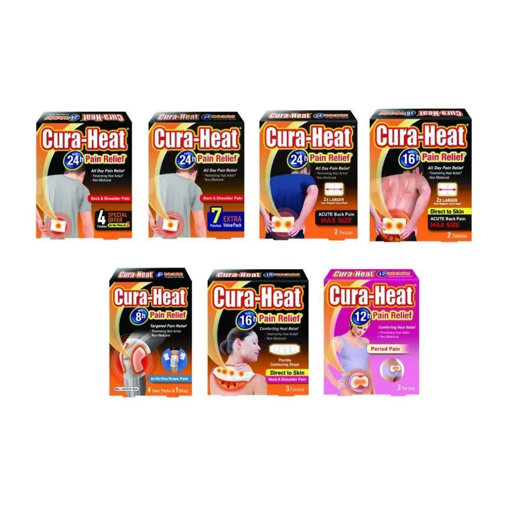 Cura-Heat Direct to Skin Back Pain Max Size 2 Patches x 2 - Arc Health Nutrition UK Ltd 