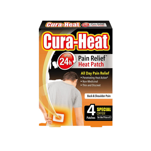 Cura-Heat Back & Shoulder Pain relief 4 patches - Arc Health Nutrition UK Ltd 