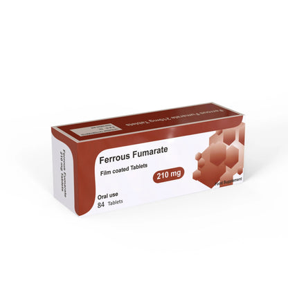 Ferrous Fumarate 210mg Iron supplement 84 Tablets Vegetarian - Arc Health Nutrition UK Ltd 