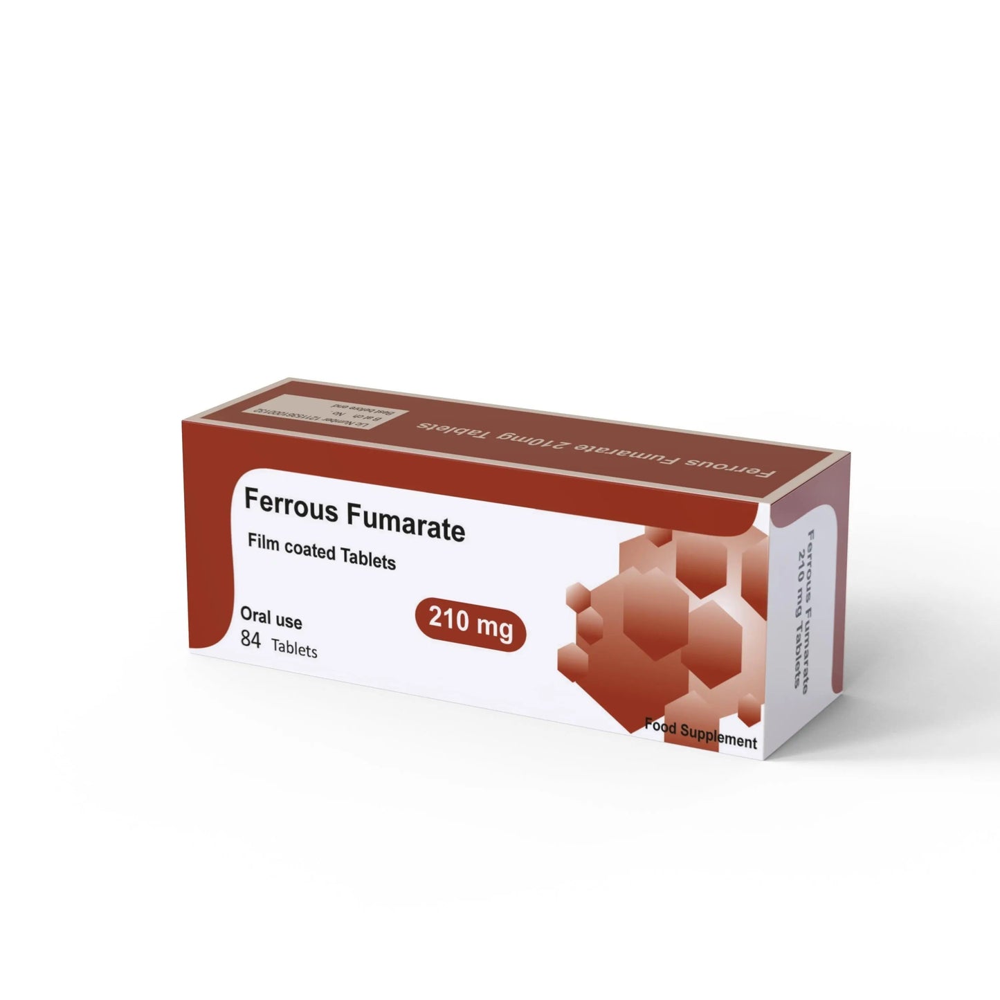 Ferrous Fumarate 210mg Iron supplement 84 Tablets Vegetarian - Arc Health Nutrition UK Ltd 