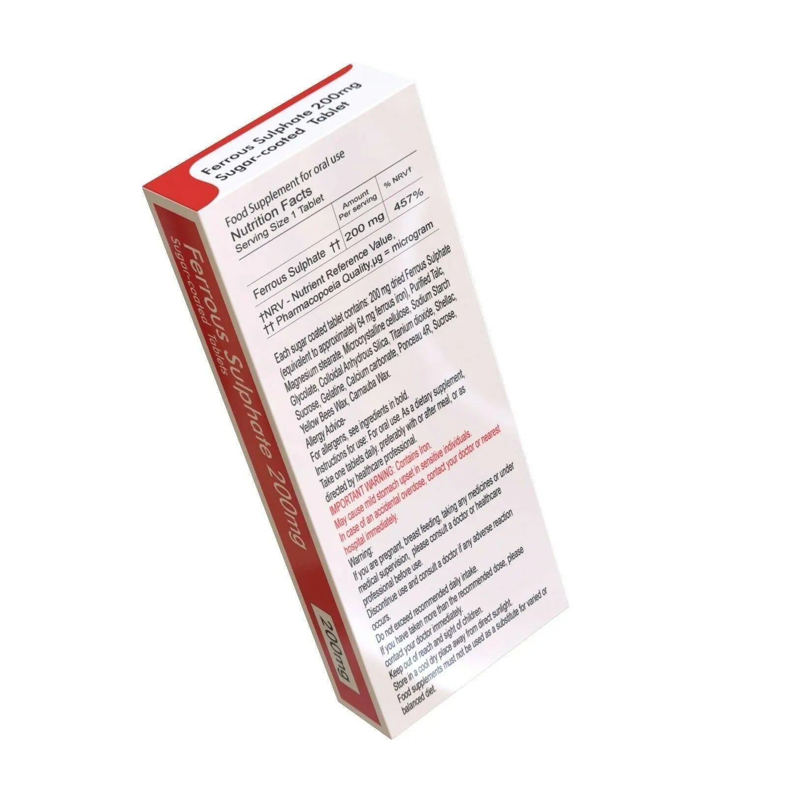 Ferrous Sulphate 200mg 28 Tablets Iron Supplement - Arc Health Nutrition UK Ltd 