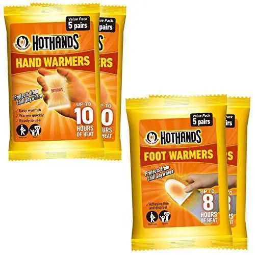 Hot Hands Hand Warmers (10 Pairs) & Foot Warmers (10 Pairs) - Arc Health Nutrition UK Ltd 