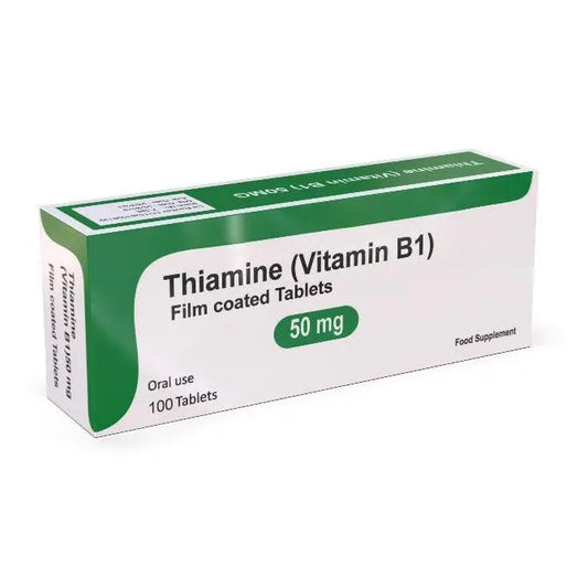 Thiamine Vitamin B1 50mg 100 vegetarian Tablets - Arc Health Nutrition UK Ltd 