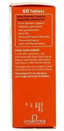 Vitabiotics Ultra Vitamin C 500mg Sustained Release 60 Tablets - Arc Health Nutrition UK Ltd 