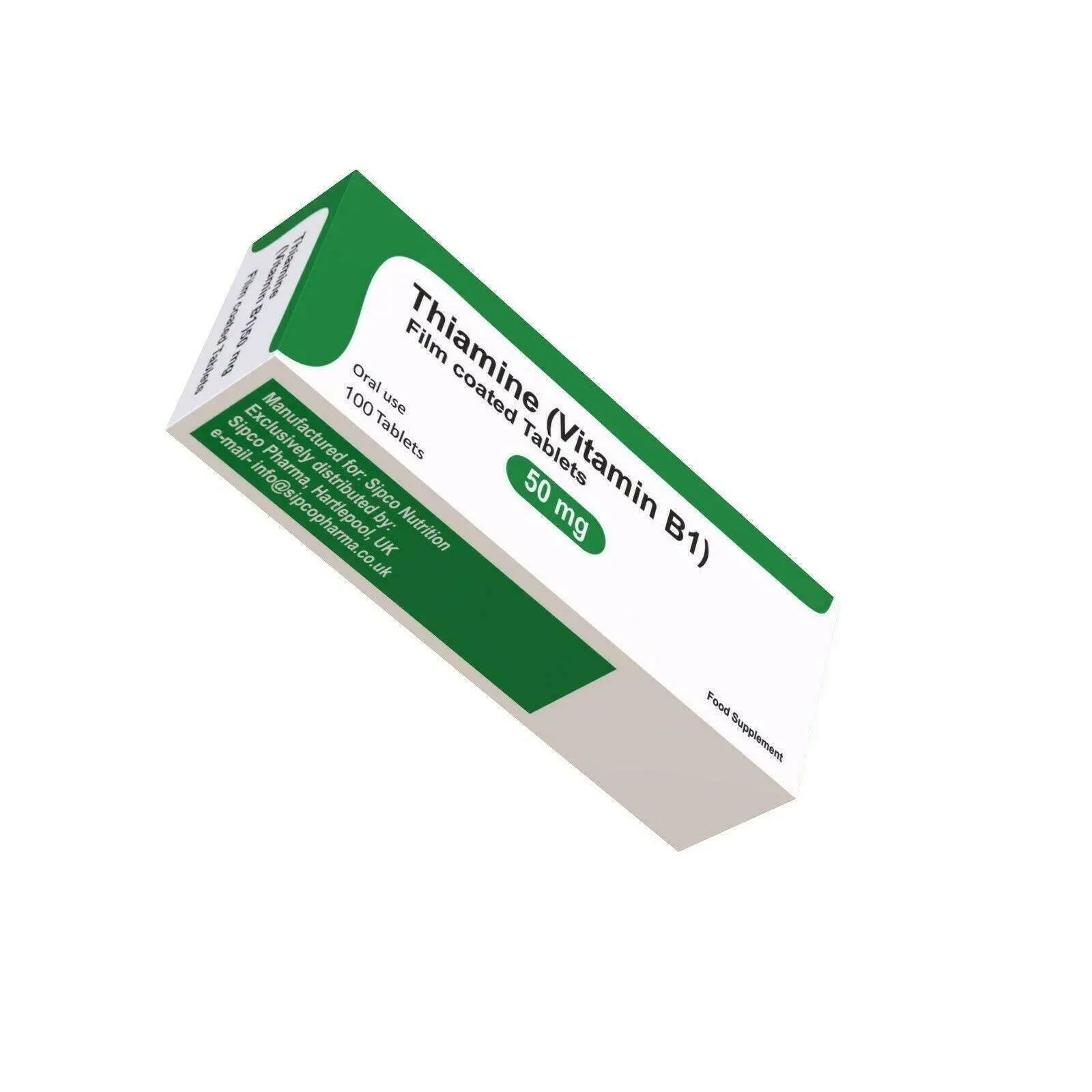 Vitamin B1 50mg Thiamine 100 Tablets VEGETARIAN - Arc Health Nutrition UK Ltd 