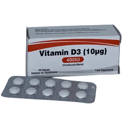 Vitamin D3 400iu 60 tablets - Arc Health Nutrition UK Ltd 